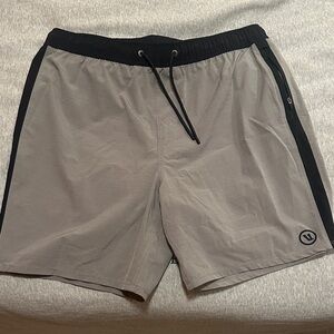 Vuori Striped Gray and Black Shorts